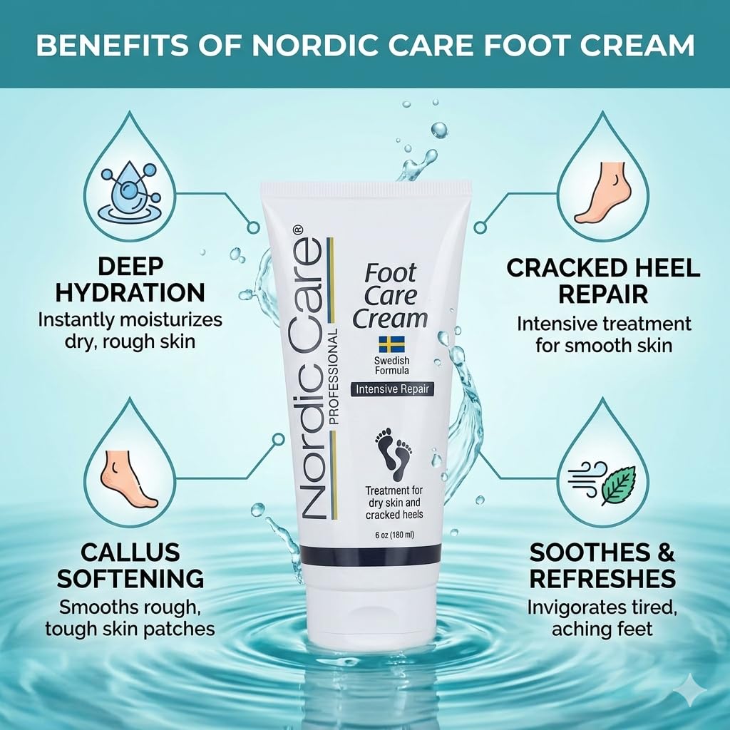 Nordic Care 10-percent Urea cream closeup highlights the active hydrator.