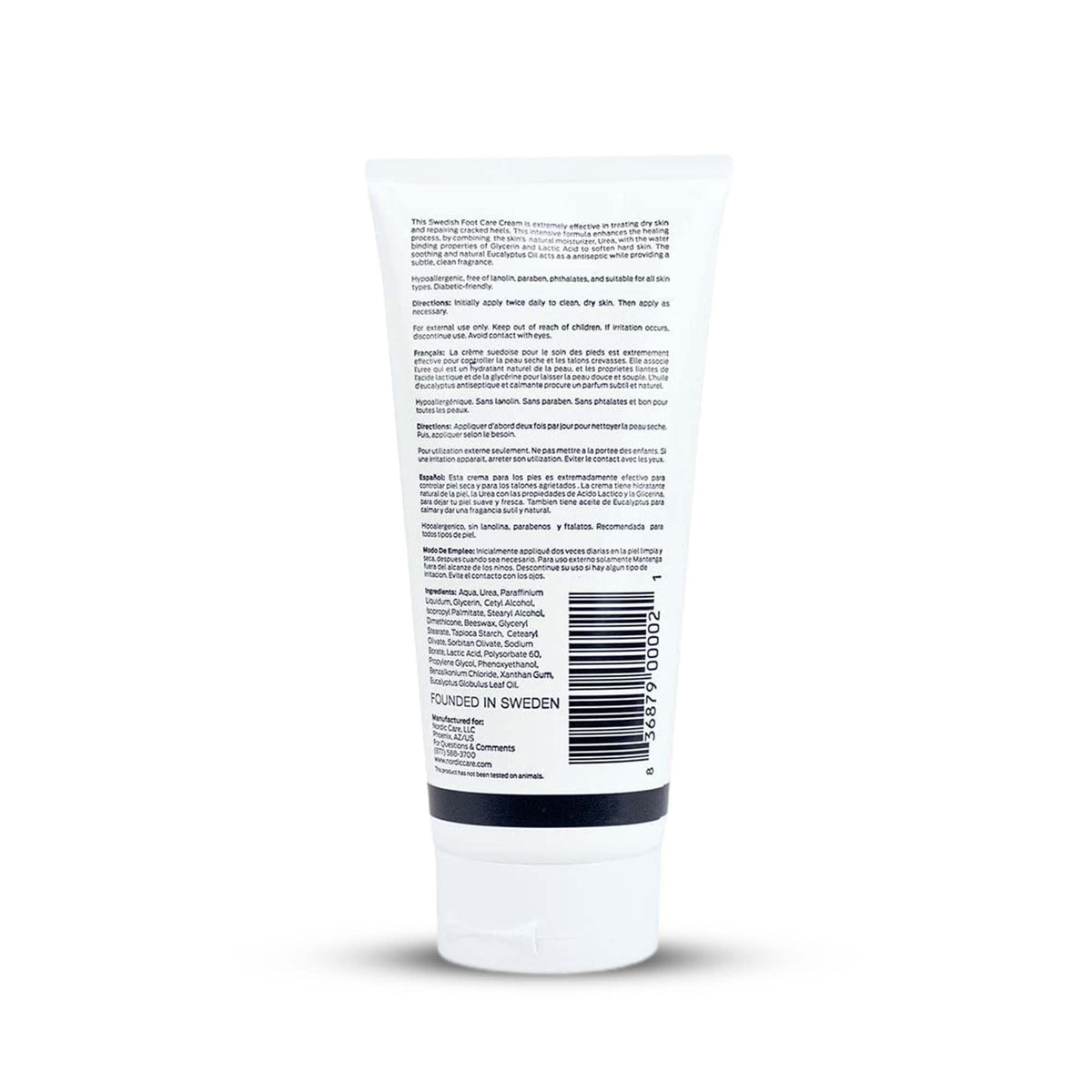 Nordic Care Foot Care Cream application routine shows smooth texture for daily care.