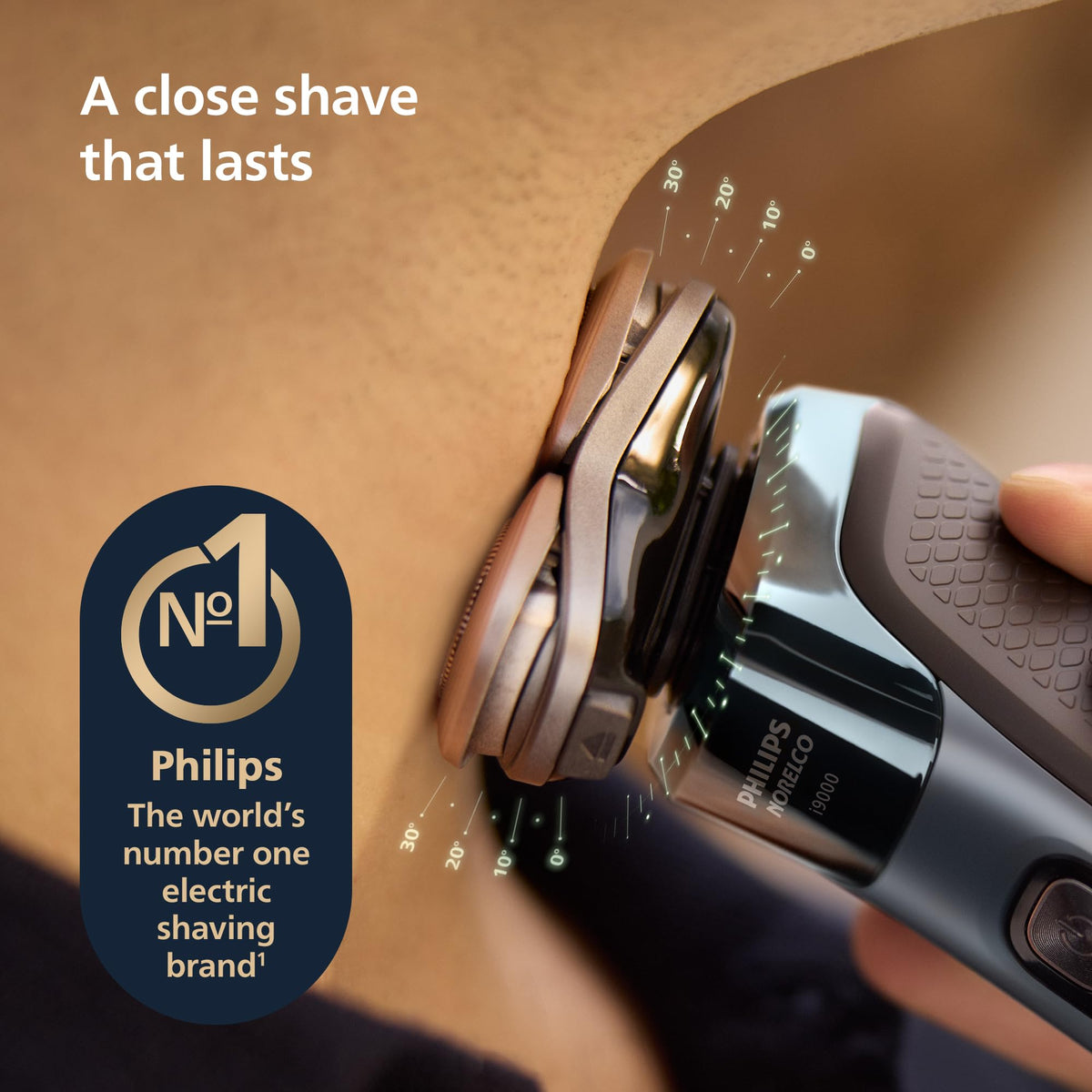 Norelco i9000 shaves wet or dry for versatile daily grooming.