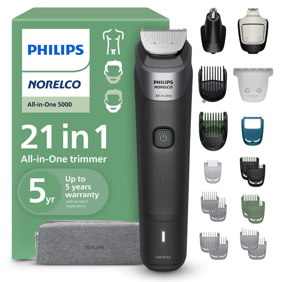Norelco MG5995 all-in-one trimmer with attachments for versatile grooming at home