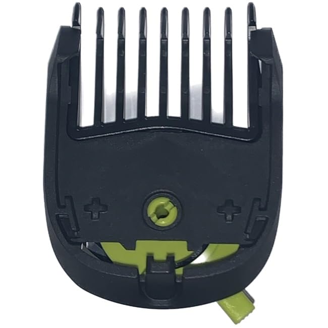 Norelco pivoting comb demonstrates adjustable length for versatile trims.