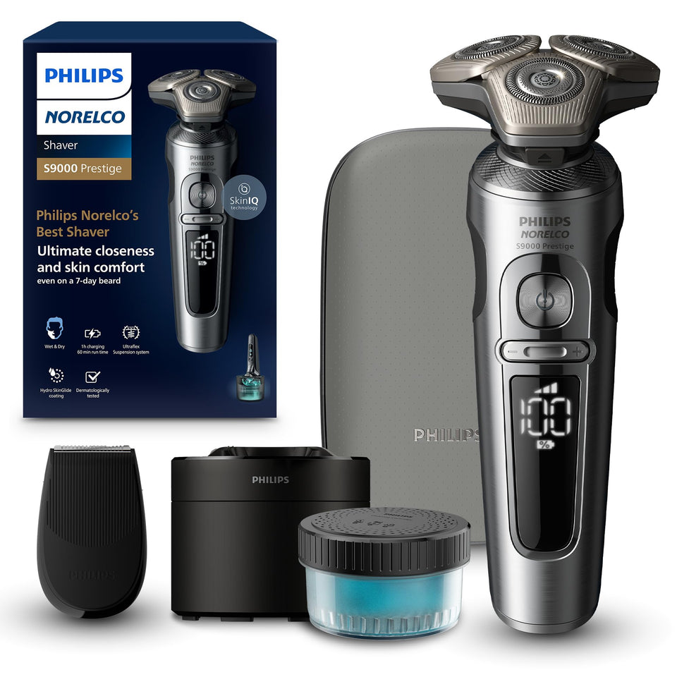 Norelco S9000 Prestige close-up showing blade precision for a smooth shave