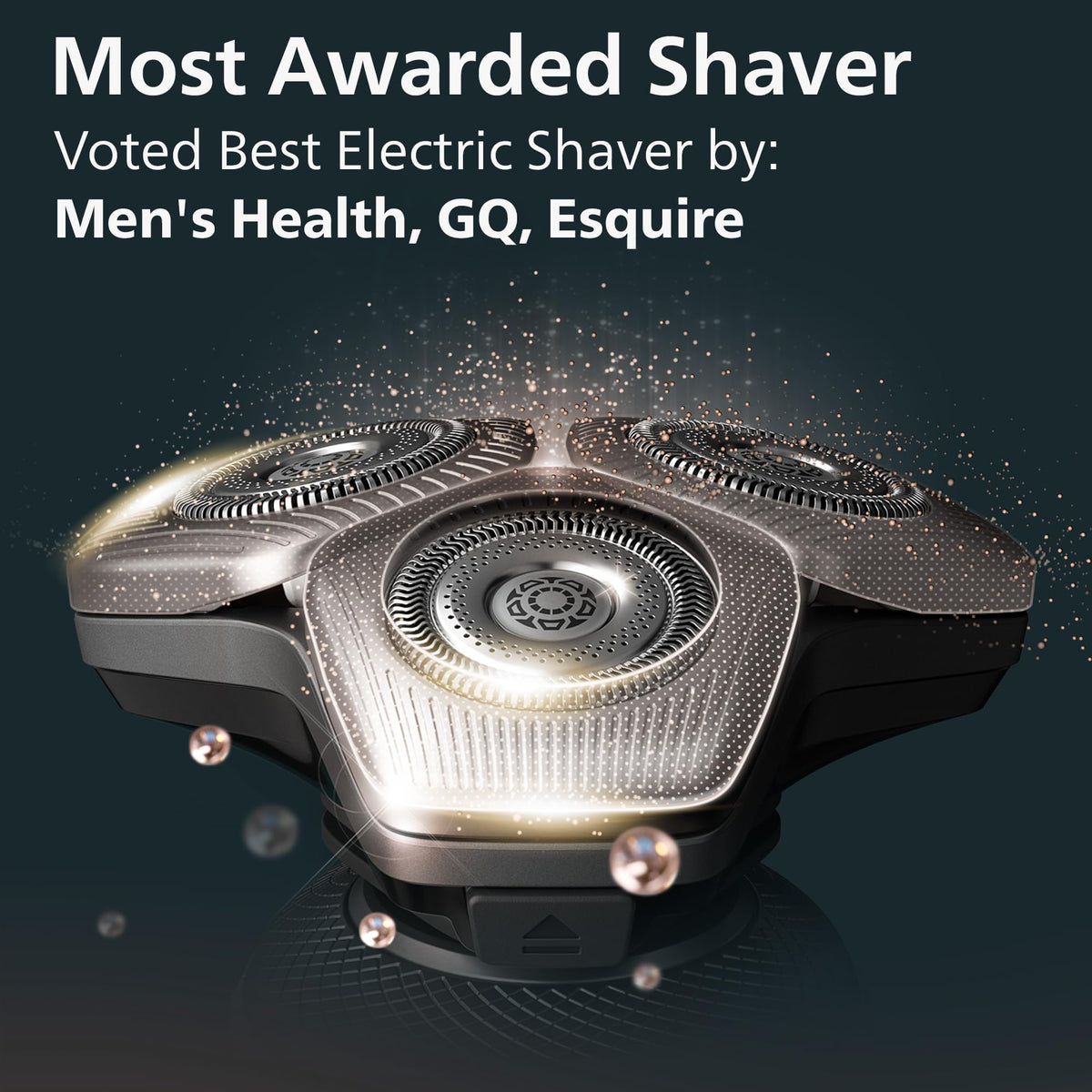 Norelco S9000 Prestige flexible heads contouring to facial curves