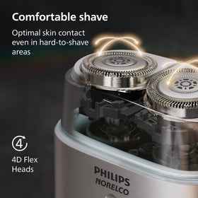 Norelco Shaver 600 Series IPX7 water resistance for easy cleaning