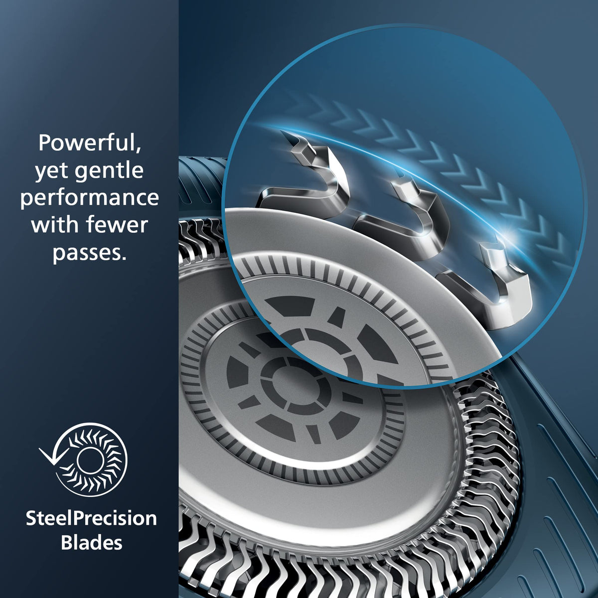 Norelco Shaver 7600 Nano SkinGlide reduces friction for comfort.