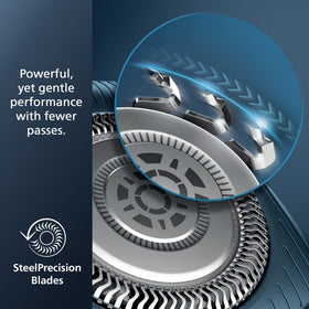 Norelco Shaver 7600 Nano SkinGlide reduces friction for comfort.