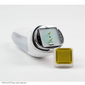 NORLANYA Dot Matrix applied to facial areas for lifting and contouring.
