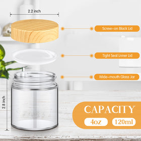 Norme 4 oz jars with bamboo caps are ideal for creams and lotions.