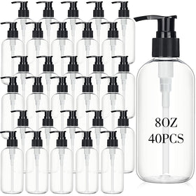 Norme 8 oz clear pump bottle set for easy dispensing and organization