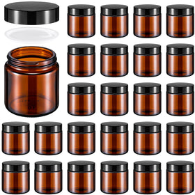 Norme amber 4oz glass jar with lid, ideal for lotions and creams storage