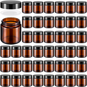 Norme amber 4oz glass jars with lids for organized cosmetic storage