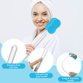 Norme ergonomic blue handle ensures comfortable grip while bathing