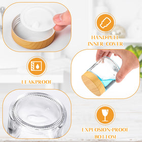 Norme jars with inner liners and secure lids keep products clean.
