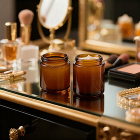 Norme label-ready amber jar ideal for DIY gifts and personalized cosmetics