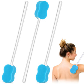 Norme long-handle back sponge extends reach for easy back cleaning