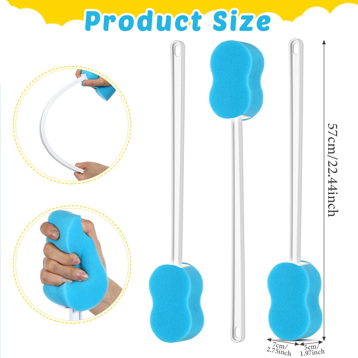 Norme sponge head blue provides gentle body washing