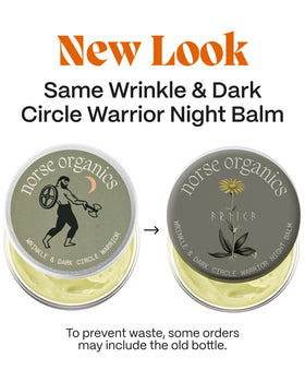 Norse Organics Wrinkle Warrior Balm eye area application for delicate skin