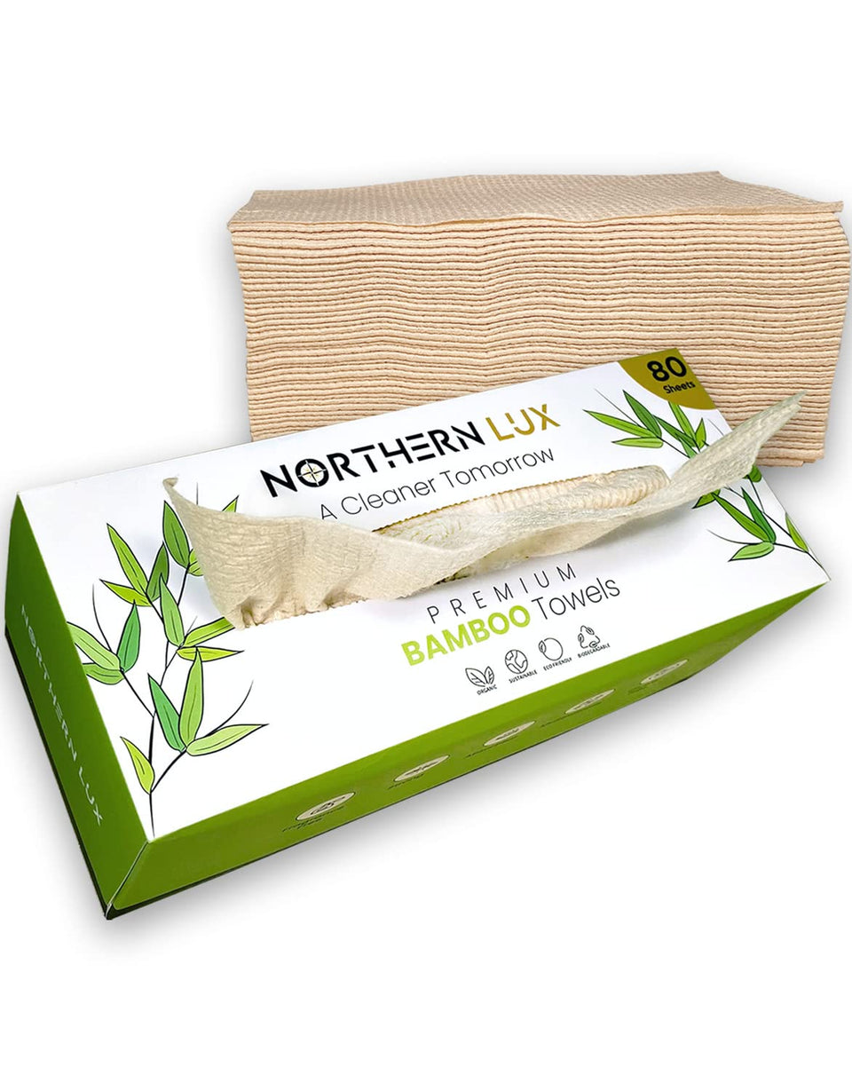 Northern Lux disposable bamboo face towels are soft and absorbent for makeup removal.