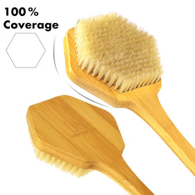 NORTHSONG curved bamboo handle and back scrubber design