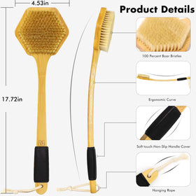 NORTHSONG curved bamboo handle reaches every angle comfortably