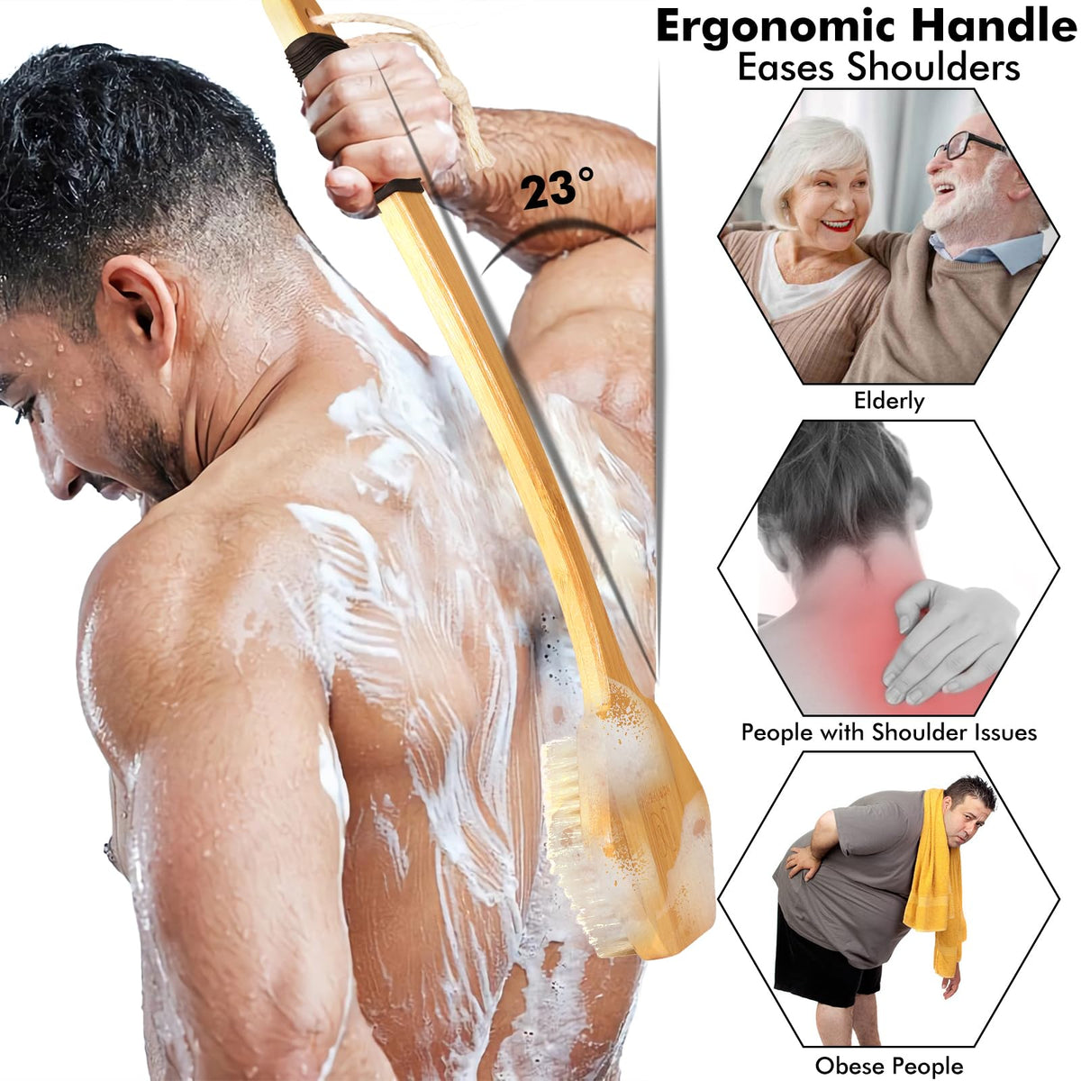 NORTHSONG natural boar bristles for exfoliation and smoother skin