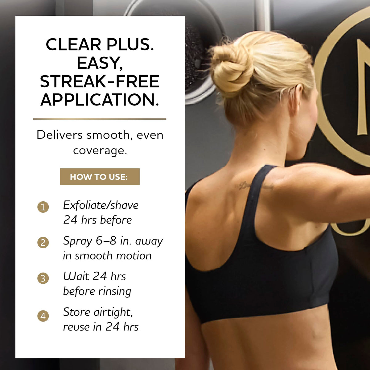 Salons using Norvell Clear Plus demonstrate professional spray-tan results