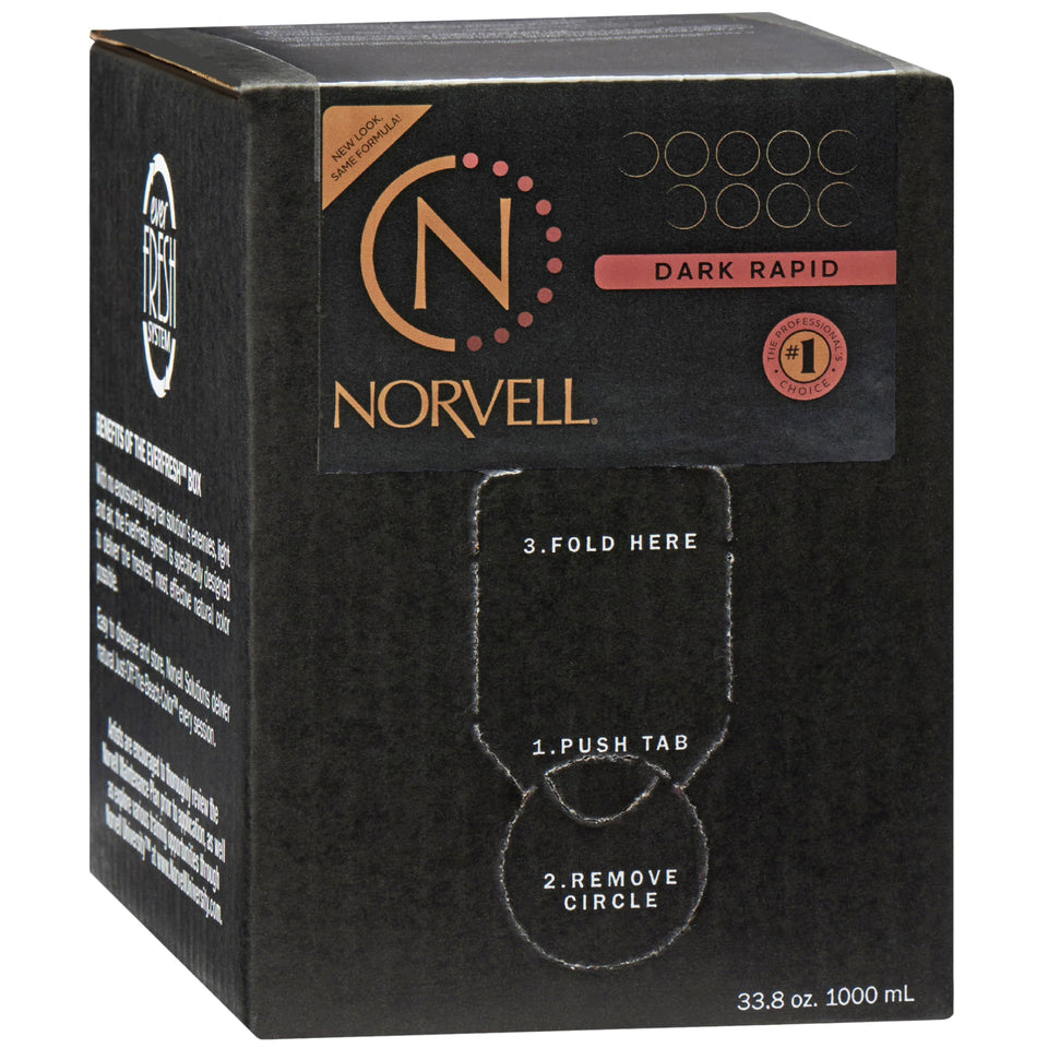 Norvell premium spray tan dark rapid 1-liter bottle for fast bronze glow.