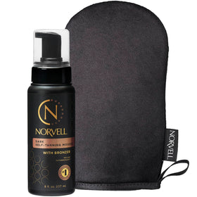 Norvell Sunless Dark Mousse bottle ready for at-home tanning with instant glow.