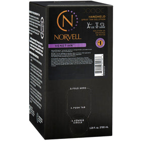 Norvell Venetian gallon bottle front showing premium sunless solution for natural bronze glow