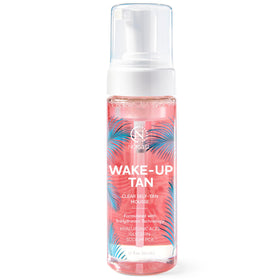 Norvell Wake-Up Tan Clear Water Mousse box shown for travel-friendly overnight tanning.