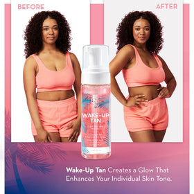 Norvell Wake-Up Tan Clear Water Mousse on skin enabling streak-free gradual color development.