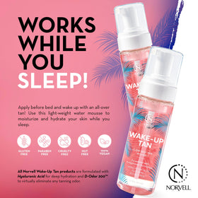 Norvell Wake-Up Tan Clear Water Mousse texture appears cashmere-soft for even application.