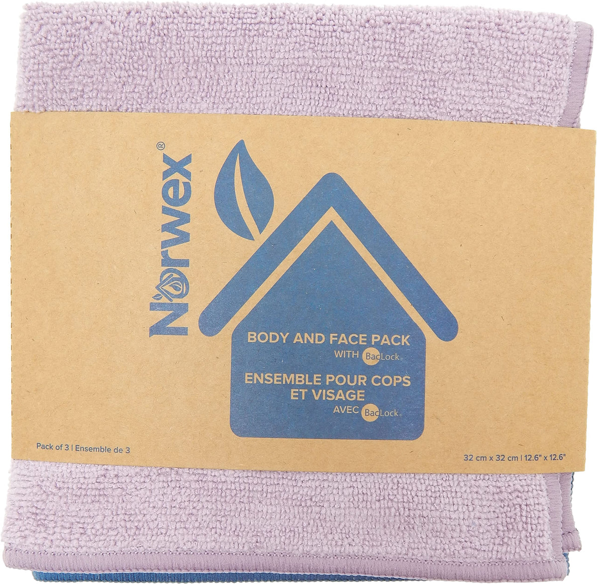 Norwex Tranquil Body Pack packaging image showing convenient three-cloth set