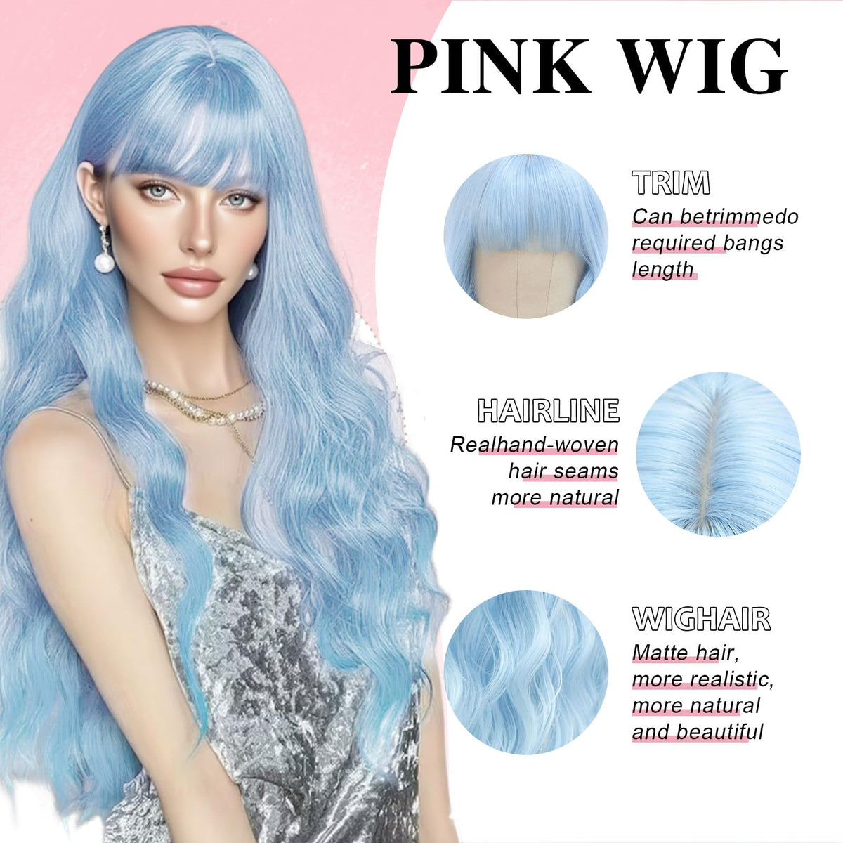 Nostalgia blue wig ideal for daily cosplay events