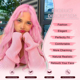 NOSTALGIA daily-use pink wig with adjustable fit and natural movement.