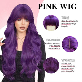 NOSTALGIA purple wig curl detail soft-fluff demonstrates lasting volume
