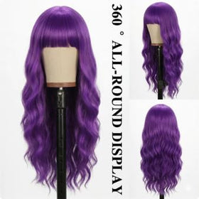 NOSTALGIA purple wig length 26inch highlighting dramatic long waves
