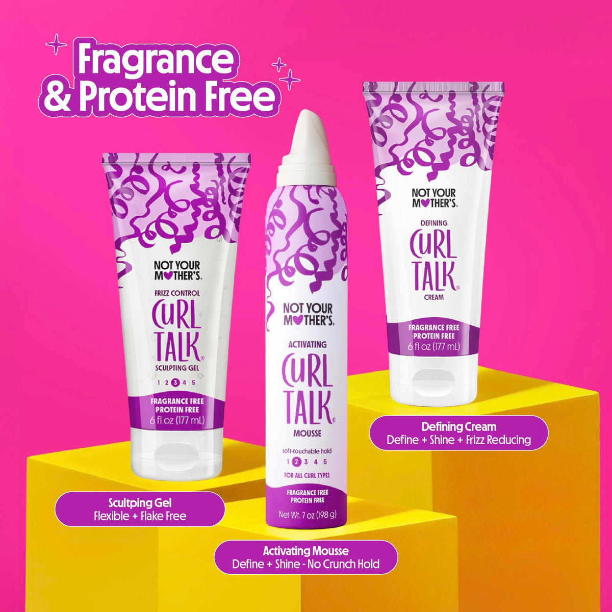 Not Your Mother's Curl Talk defining cream bottle adds moisture and shine.