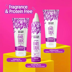 Not Your Mother's Curl Talk defining cream bottle adds moisture and shine.