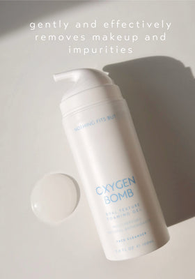 Nothing Fits But daily cleanser rinse shown as part of a quick skincare routine