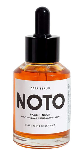NOTO Botanics Natural Deep Serum bottle closeup for radiant hydration