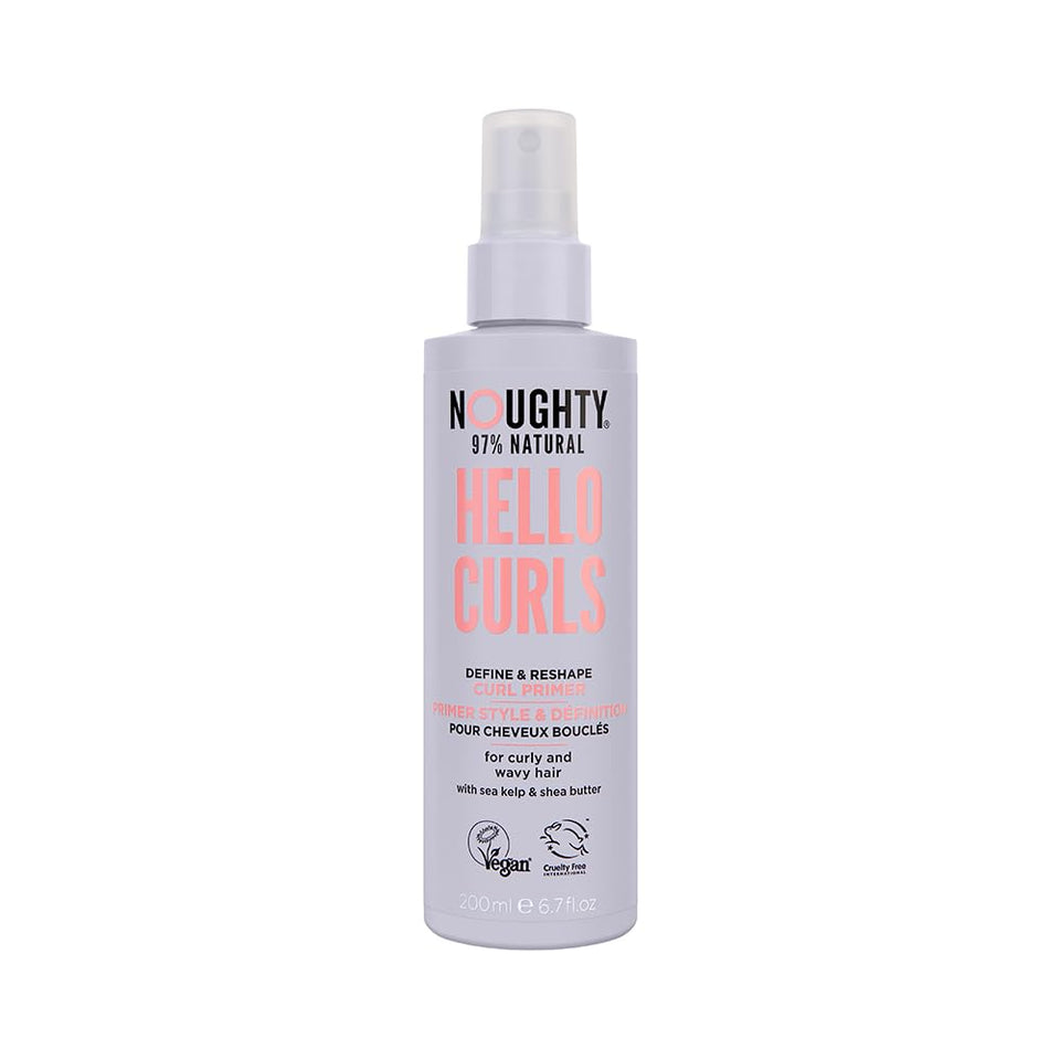 Noughty Hello Curl Define Primer bottle front for defined curls