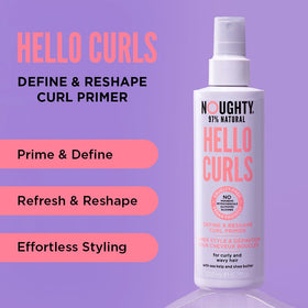 Close-up of Noughty Hello Curl Define Primer ingredients with sea kelp and shea butter