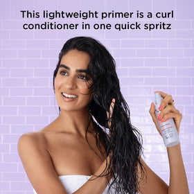 Noughty Hello Curl Define Primer vegan, sulfate-free label on bottle