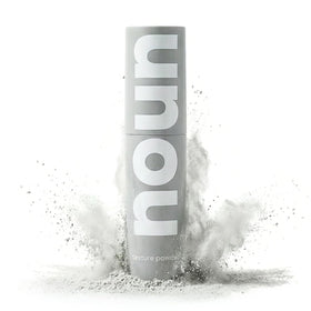 NOUN Naturals Glacial Clay Powder packaging highlights clean, eco-friendly design for premium styling.