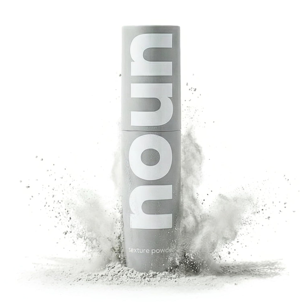 NOUN Naturals Glacial Clay Powder packaging highlights clean, eco-friendly design for premium styling.
