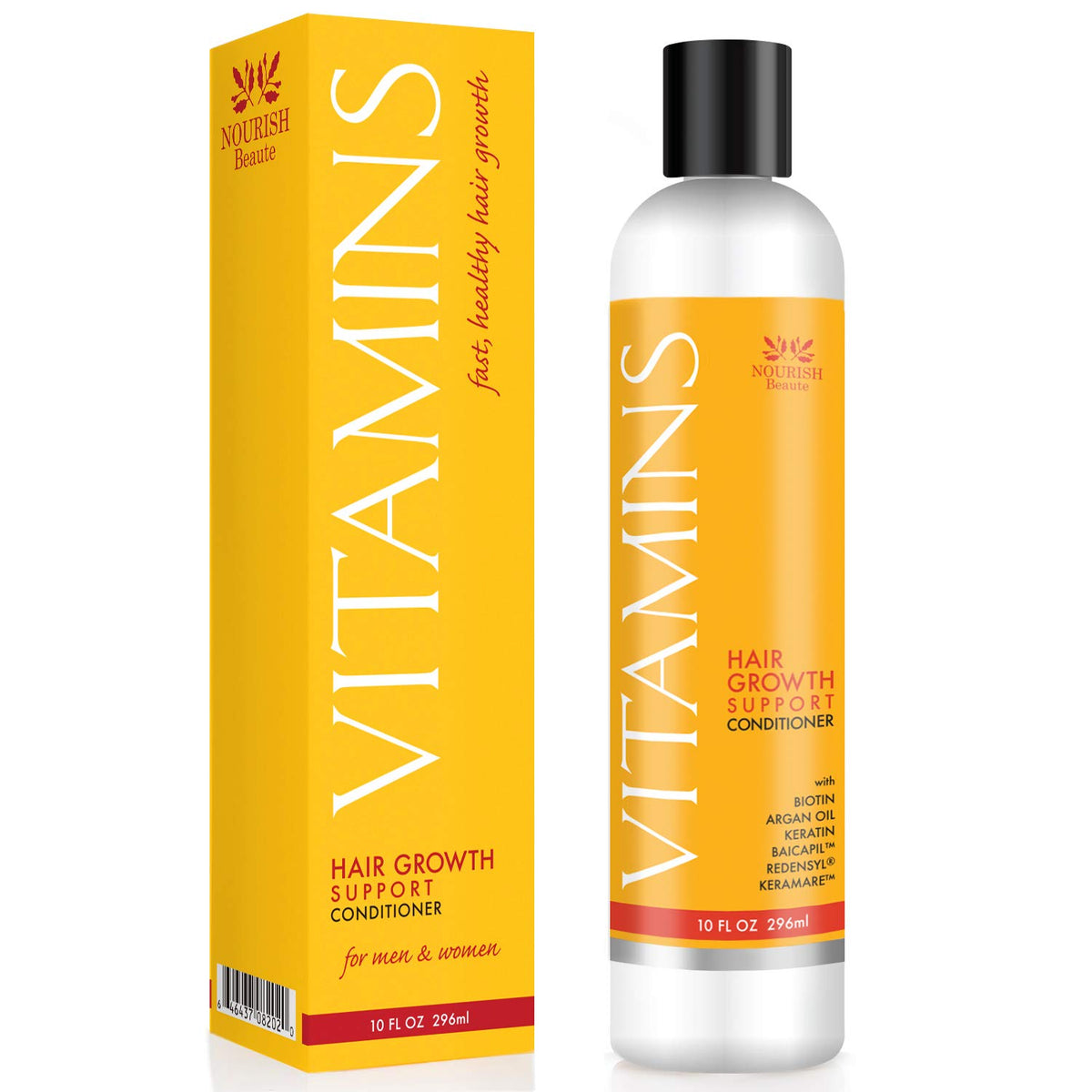Nourish Beaute Vitamins Conditioner bottle pour for scalp care and fullness