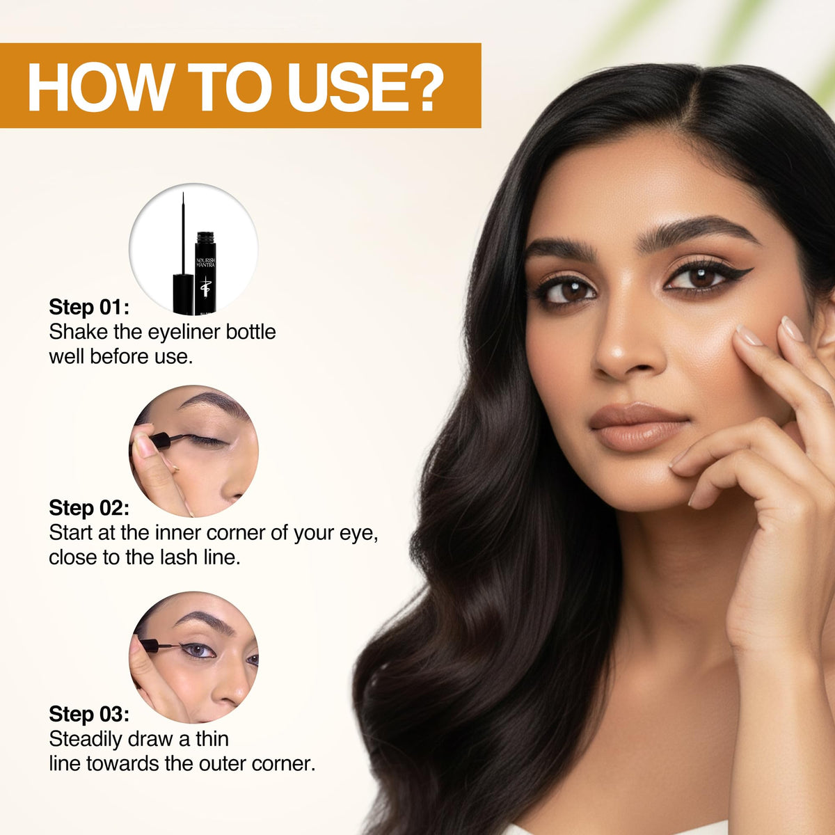 Nourish Mantra includes argan oil and vitamin E for nourishing makeup experience.