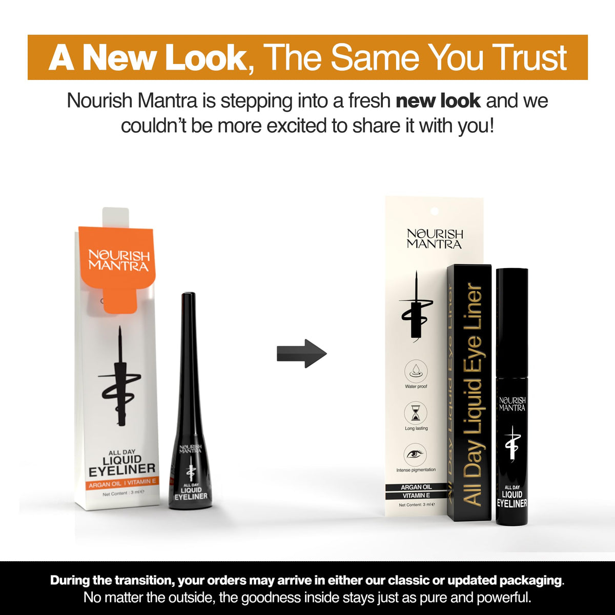 Nourish Mantra Liquid Eyeliner precision tip for precise line work.