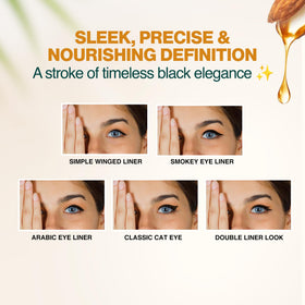 Nourish Mantra on-skin swatch reveals rich black shade with even coverage.